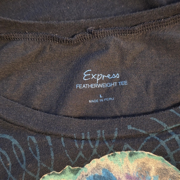 Express Blue Floral Graphic Women's Tee - Picture 4 of 5